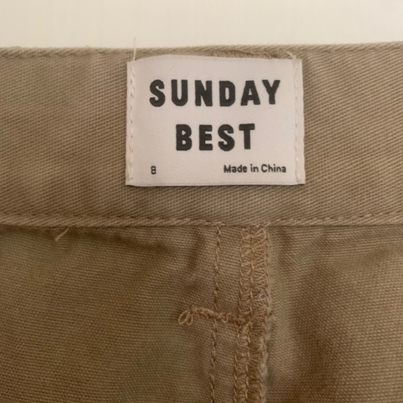SUNDAY BEST mid rise straight leg chinos trousers pockets Women’s size 8 - Picture 6 of 15